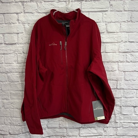 Eddie Bauer men’s 4XL waterproof soft shell jacket red nwt - Picture 1 of 7
